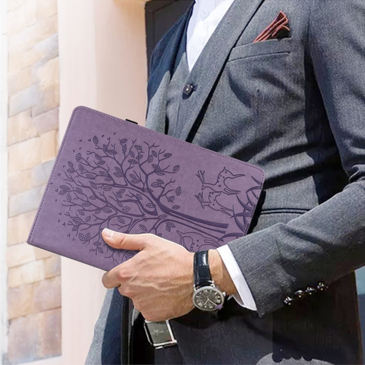 Tree & Deer Pattern Pressed Printing Horizontal Flip PU Leather Case with Holder & Card Slots & Sleep / Wake-up Function, For iPad Air 2020 / Pro 11 2020, For iPad Pro 10.5 2017 / 10.2 2019, For iPad 9.7 2018/2017/Air 2/Air, For iPad mini 5/4/3/2/1����...