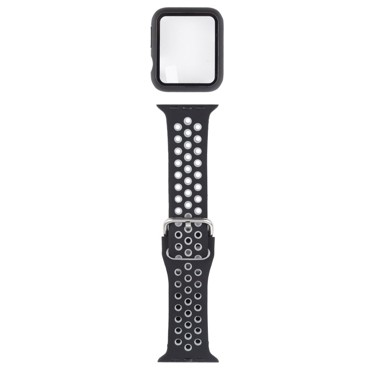 Silicone Replacement Strap Watchband + Protective Case with Screen Protector Set For Apple Watch Series