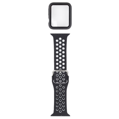 Silicone Replacement Strap Watchband + Protective Case with Screen Protector Set For Apple Watch Series