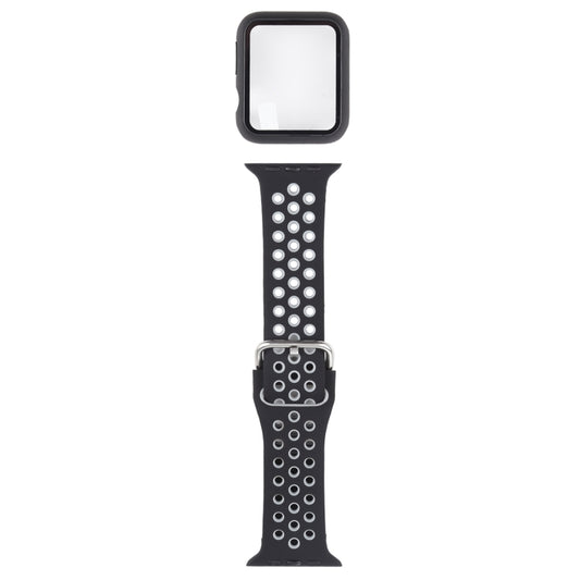 Silicone Replacement Strap Watchband + Protective Case with Screen Protector Set For Apple Watch Series