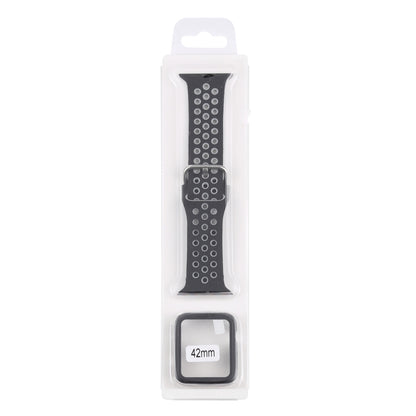 Silicone Replacement Strap Watchband + Protective Case with Screen Protector Set For Apple Watch Series