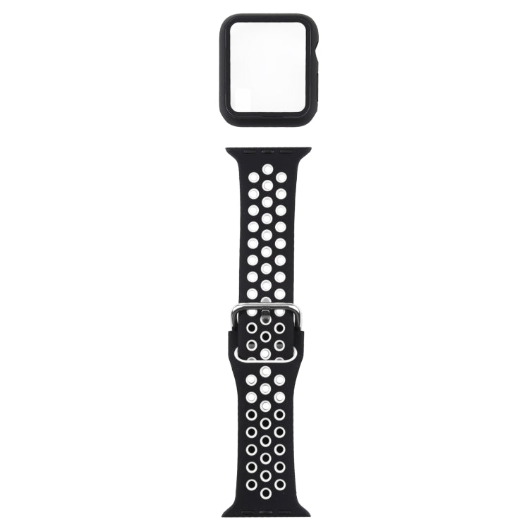 Silicone Replacement Strap Watchband + Protective Case with Screen Protector Set For Apple Watch Series