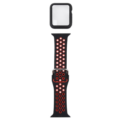 Silicone Replacement Strap Watchband + Protective Case with Screen Protector Set For Apple Watch Series