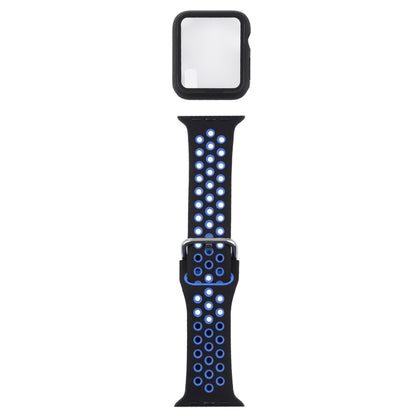 Silicone Replacement Strap Watchband + Protective Case with Screen Protector Set For Apple Watch Series