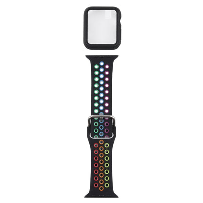 Silicone Replacement Strap Watchband + Protective Case with Screen Protector Set For Apple Watch Series