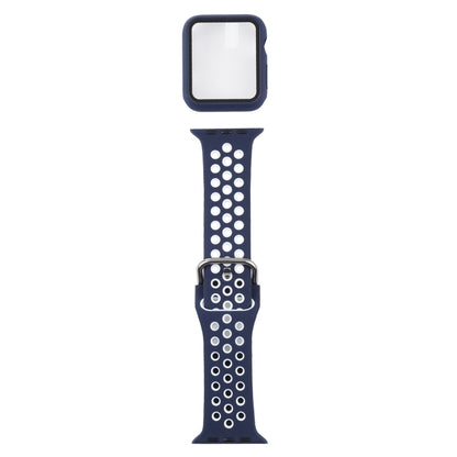 Silicone Replacement Strap Watchband + Protective Case with Screen Protector Set For Apple Watch Series