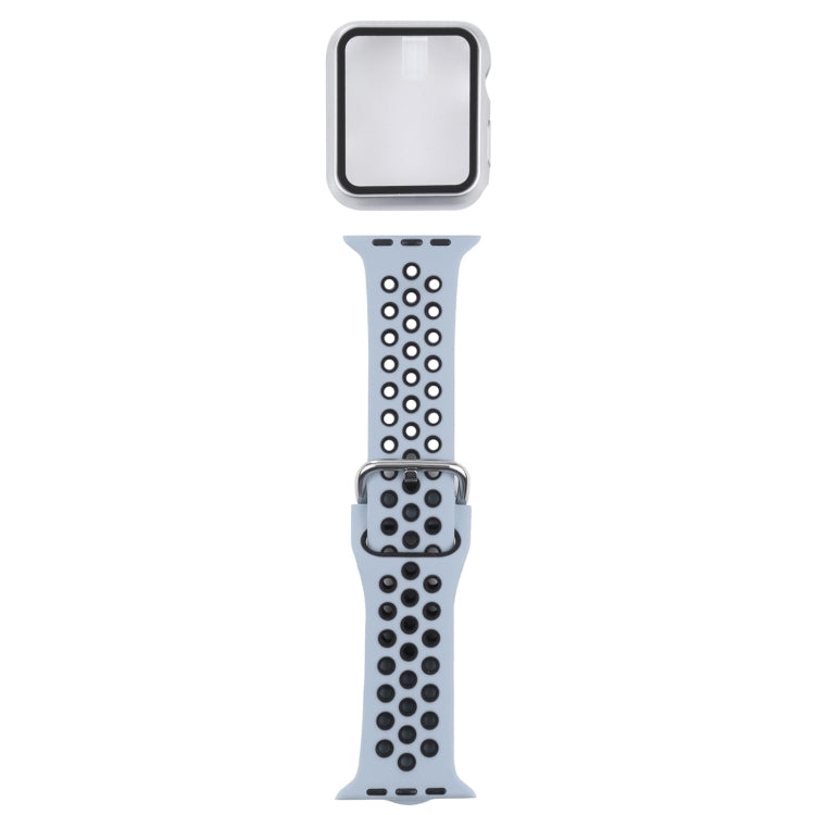 Silicone Replacement Strap Watchband + Protective Case with Screen Protector Set For Apple Watch Series
