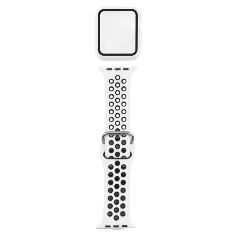 Silicone Replacement Strap Watchband + Protective Case with Screen Protector Set For Apple Watch Series