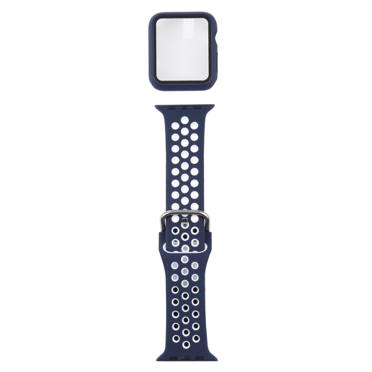 Silicone Replacement Strap Watchband + Protective Case with Screen Protector Set For Apple Watch Series