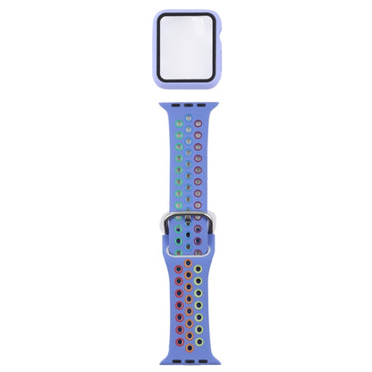 Silicone Replacement Strap Watchband + Protective Case with Screen Protector Set For Apple Watch Series