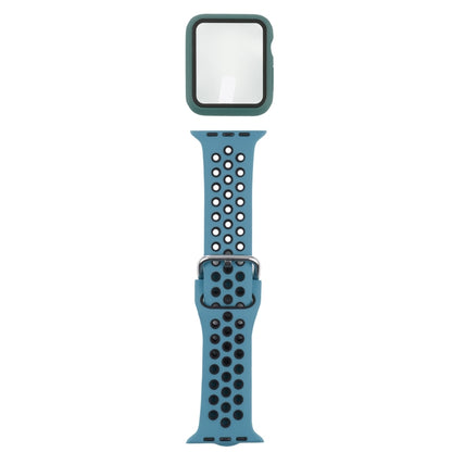 Silicone Replacement Strap Watchband + Protective Case with Screen Protector Set For Apple Watch Series