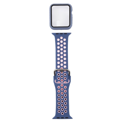 Silicone Replacement Strap Watchband + Protective Case with Screen Protector Set For Apple Watch Series