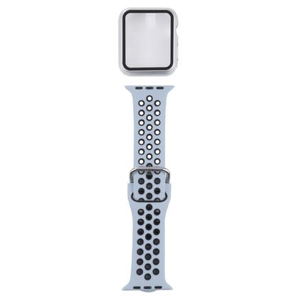 Silicone Replacement Strap Watchband + Protective Case with Screen Protector Set For Apple Watch Series