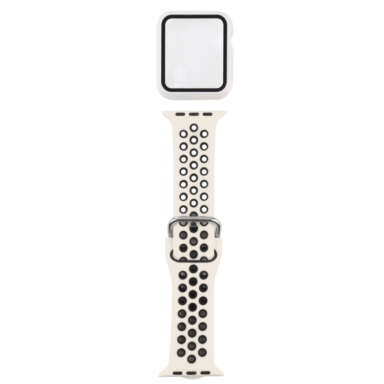 Silicone Replacement Strap Watchband + Protective Case with Screen Protector Set For Apple Watch Series