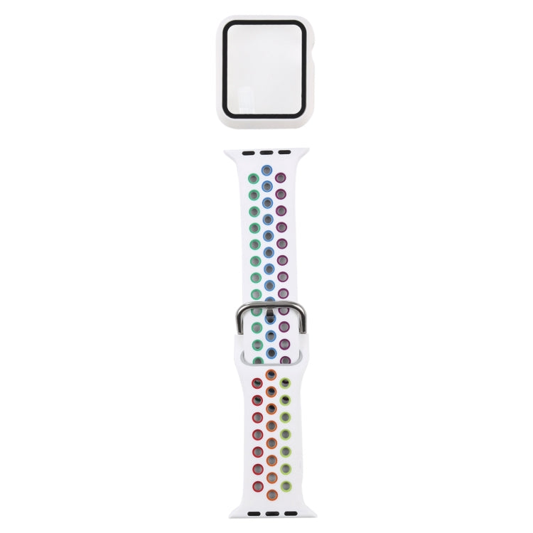 Silicone Replacement Strap Watchband + Protective Case with Screen Protector Set For Apple Watch Series