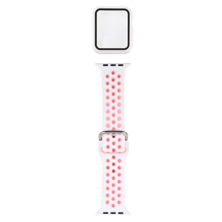 Silicone Replacement Strap Watchband + Protective Case with Screen Protector Set For Apple Watch Series