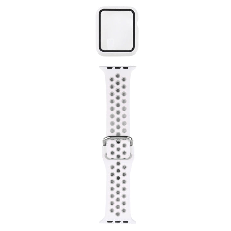 Silicone Replacement Strap Watchband + Protective Case with Screen Protector Set For Apple Watch Series
