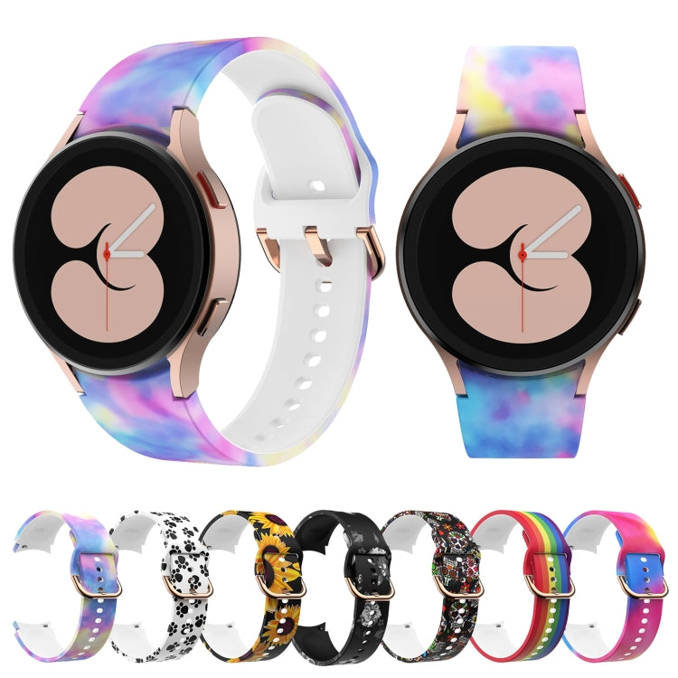 For Samsung Galaxy Watch4 / Watch4 Classic Silicone Printing Replacement Strap Watchband