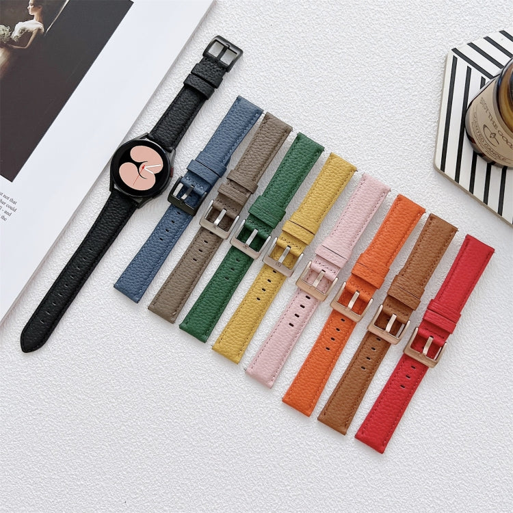 Lychee Texture Leather Strap Watchband