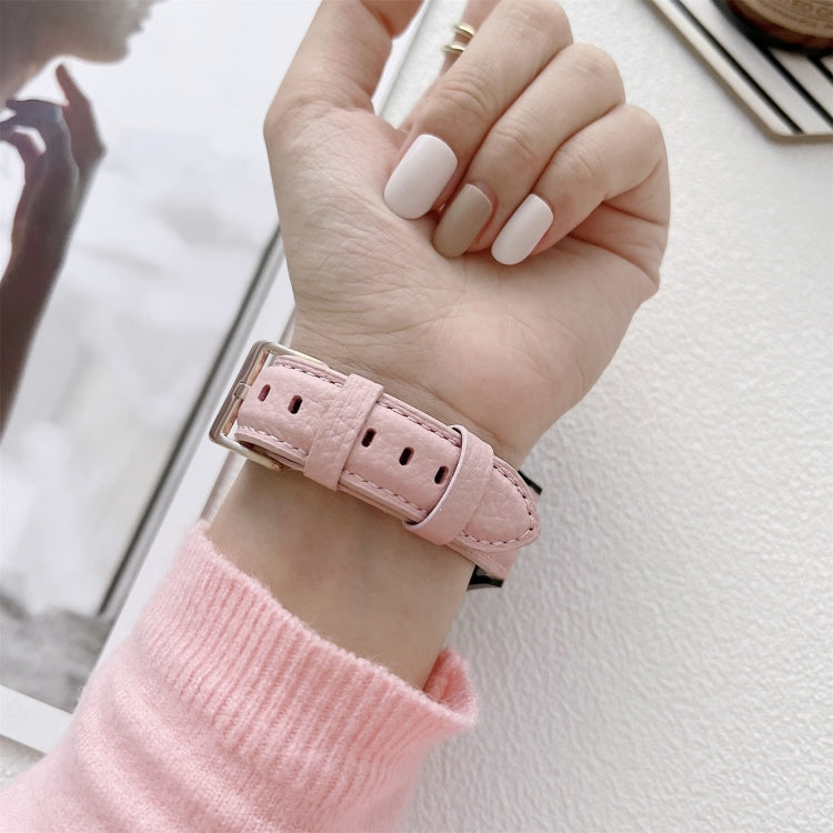 Lychee Texture Leather Strap Watchband