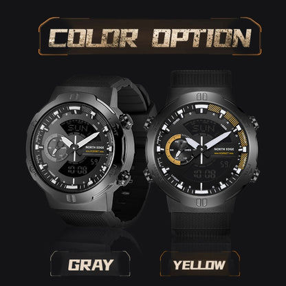 NORTH EDGE HORNET Dual Digital Alarm Clock Timing Men Luminous Sports Watch