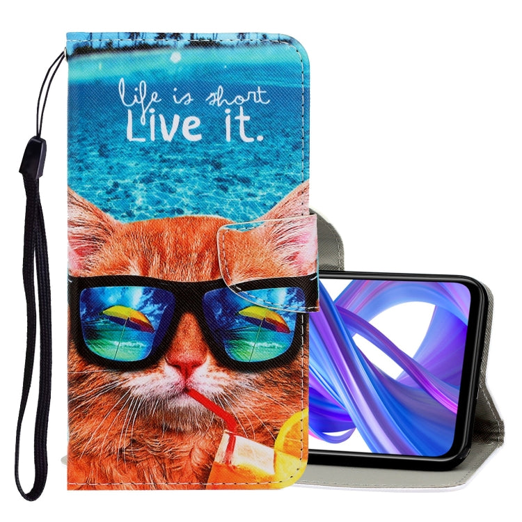 3D Colored Drawing Horizontal Flip PU Leather Case with Holder & Card Slots & Wallet