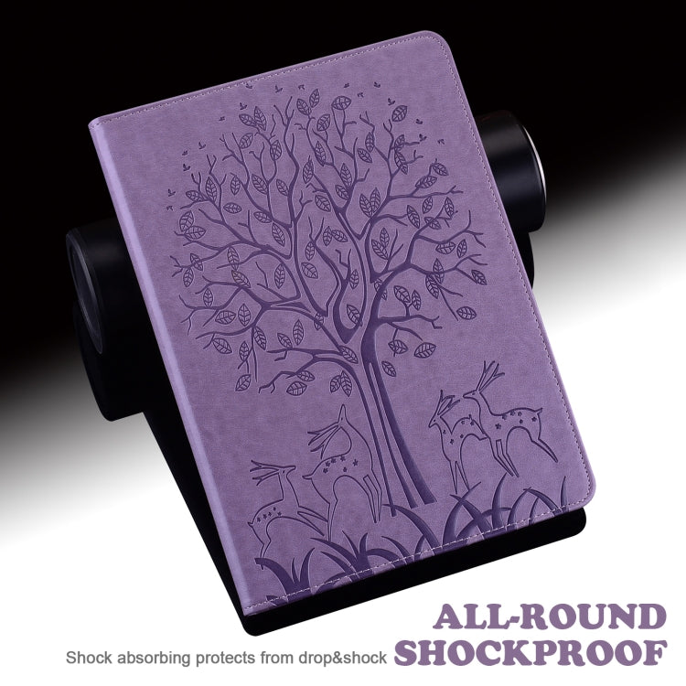 Tree & Deer Pattern Pressed Printing Leather Tablet Case, For OPPO Pad 11 inch, For OPPO Realme Pad 10.4 inch, For Huawei MatePad T 10s 10.1 inch / T 10 9.7 inch, For Lenovo Legion Y700, For iPad mini 6 2021 / mini 2024���������������������������������...