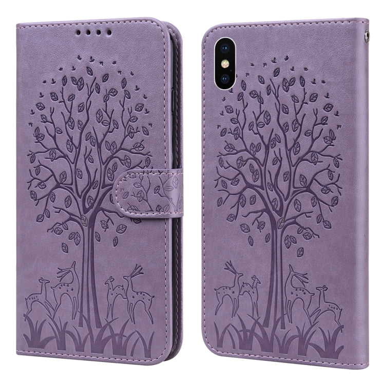 Tree & Deer Pattern Pressed Printing Horizontal Flip Leather Phone Case, For iPhone XS Max, For iPhone 7 / 8 / SE 2020 / SE 2022, For iPhone 11, For iPhone 11 Pro, For iPhone 11 Pro Max, For iPhone 12 / 12 Pro, For iPhone 12 Pro Max / 13 Pro Max�������...