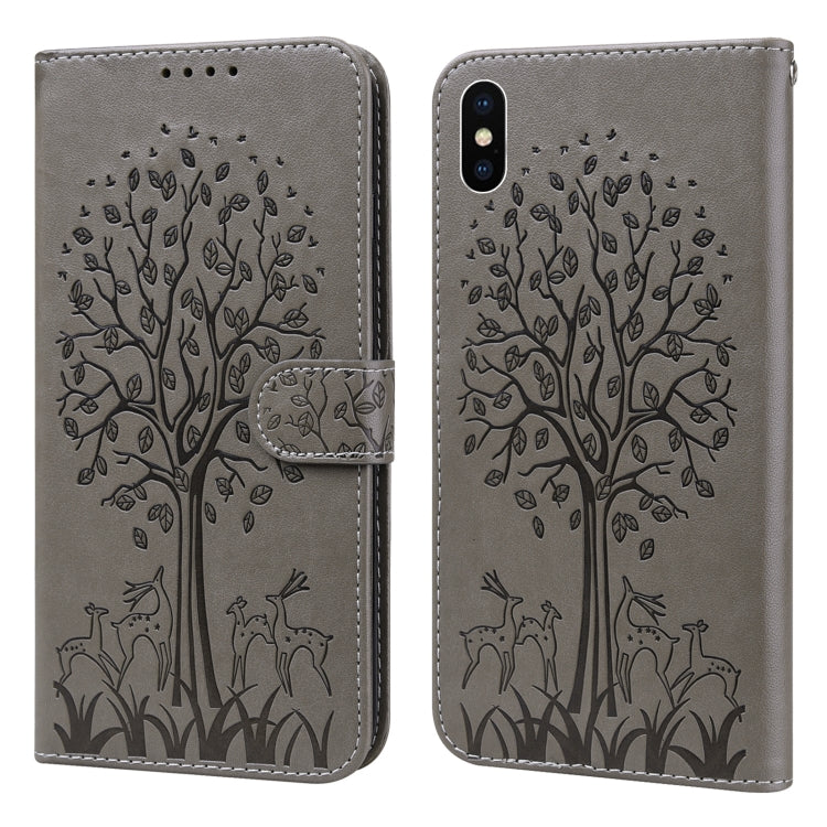 Tree & Deer Pattern Pressed Printing Horizontal Flip Leather Phone Case, For iPhone XS Max, For iPhone 7 / 8 / SE 2020 / SE 2022, For iPhone 11, For iPhone 11 Pro, For iPhone 11 Pro Max, For iPhone 12 / 12 Pro, For iPhone 12 Pro Max / 13 Pro Max�������...