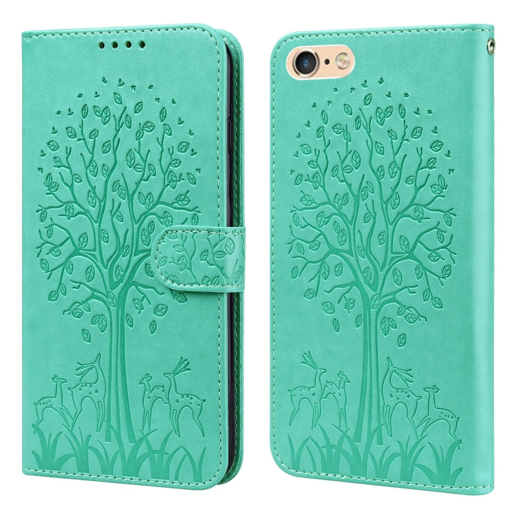 Tree & Deer Pattern Pressed Printing Horizontal Flip Leather Phone Case, For iPhone XS Max, For iPhone 7 / 8 / SE 2020 / SE 2022, For iPhone 11, For iPhone 11 Pro, For iPhone 11 Pro Max, For iPhone 12 / 12 Pro, For iPhone 12 Pro Max / 13 Pro Max�������...