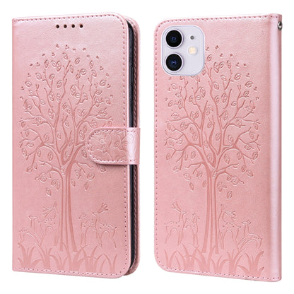 Tree & Deer Pattern Pressed Printing Horizontal Flip Leather Phone Case, For iPhone XS Max, For iPhone 7 / 8 / SE 2020 / SE 2022, For iPhone 11, For iPhone 11 Pro, For iPhone 11 Pro Max, For iPhone 12 / 12 Pro, For iPhone 12 Pro Max / 13 Pro Max�������...