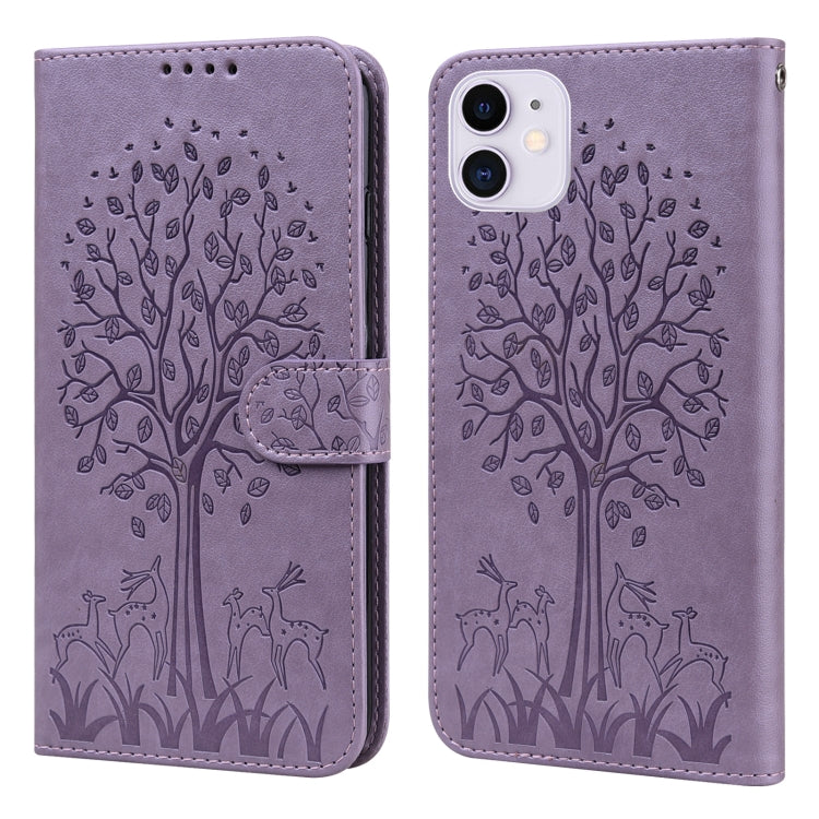 Tree & Deer Pattern Pressed Printing Horizontal Flip Leather Phone Case, For iPhone XS Max, For iPhone 7 / 8 / SE 2020 / SE 2022, For iPhone 11, For iPhone 11 Pro, For iPhone 11 Pro Max, For iPhone 12 / 12 Pro, For iPhone 12 Pro Max / 13 Pro Max�������...