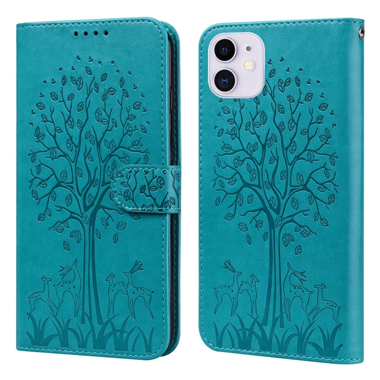 Tree & Deer Pattern Pressed Printing Horizontal Flip Leather Phone Case, For iPhone XS Max, For iPhone 7 / 8 / SE 2020 / SE 2022, For iPhone 11, For iPhone 11 Pro, For iPhone 11 Pro Max, For iPhone 12 / 12 Pro, For iPhone 12 Pro Max / 13 Pro Max�������...