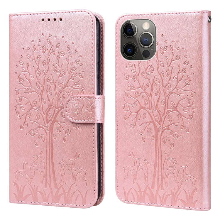 Tree & Deer Pattern Pressed Printing Horizontal Flip Leather Phone Case, For iPhone XS Max, For iPhone 7 / 8 / SE 2020 / SE 2022, For iPhone 11, For iPhone 11 Pro, For iPhone 11 Pro Max, For iPhone 12 / 12 Pro, For iPhone 12 Pro Max / 13 Pro Max�������...