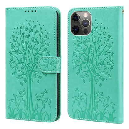 Tree & Deer Pattern Pressed Printing Horizontal Flip Leather Phone Case, For iPhone XS Max, For iPhone 7 / 8 / SE 2020 / SE 2022, For iPhone 11, For iPhone 11 Pro, For iPhone 11 Pro Max, For iPhone 12 / 12 Pro, For iPhone 12 Pro Max / 13 Pro Max�������...