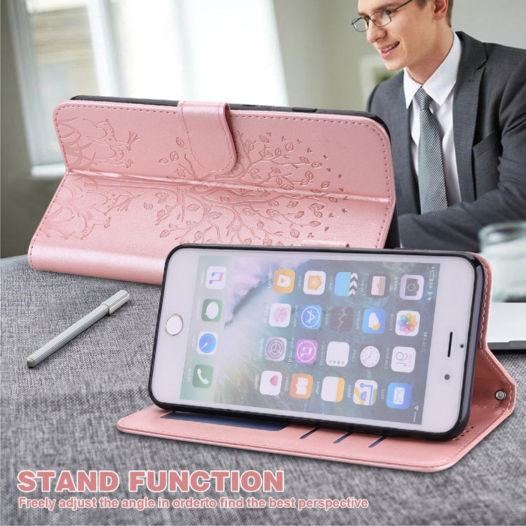 Tree & Deer Pattern Pressed Printing Horizontal Flip Leather Phone Case, For iPhone 13, For iPhone X / XS, For iPhone XR