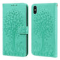 Tree & Deer Pattern Pressed Printing Horizontal Flip Leather Phone Case, For iPhone 13, For iPhone X / XS, For iPhone XR