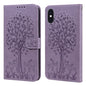 Tree & Deer Pattern Pressed Printing Horizontal Flip Leather Phone Case, For iPhone 13, For iPhone X / XS, For iPhone XR