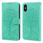 Tree & Deer Pattern Pressed Printing Horizontal Flip Leather Phone Case, For iPhone 13, For iPhone X / XS, For iPhone XR