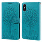 Tree & Deer Pattern Pressed Printing Horizontal Flip Leather Phone Case, For iPhone 13, For iPhone X / XS, For iPhone XR
