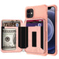 Zipper Wallet Card Bag PU Back Case, For iPhone 12 mini, For iPhone 12 / 12 Pro, For iPhone 12 Pro Max, For iPhone 11 Pro, For iPhone 11 Pro Max, For iPhone XR, For iPhone XS Max, For iPhone SE 2022 / SE 2020 / 7 / 8 / 6 / 6s���������������������������...