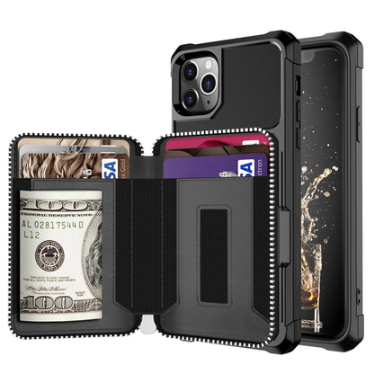Zipper Wallet Card Bag PU Back Case, For iPhone 12 mini, For iPhone 12 / 12 Pro, For iPhone 12 Pro Max, For iPhone 11 Pro, For iPhone 11 Pro Max, For iPhone XR, For iPhone XS Max, For iPhone SE 2022 / SE 2020 / 7 / 8 / 6 / 6s���������������������������...
