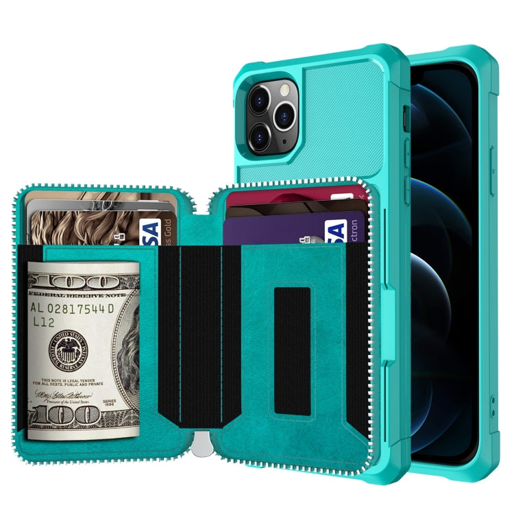 Zipper Wallet Card Bag PU Back Case, For iPhone 12 mini, For iPhone 12 / 12 Pro, For iPhone 12 Pro Max, For iPhone 11 Pro, For iPhone 11 Pro Max, For iPhone XR, For iPhone XS Max, For iPhone SE 2022 / SE 2020 / 7 / 8 / 6 / 6s���������������������������...