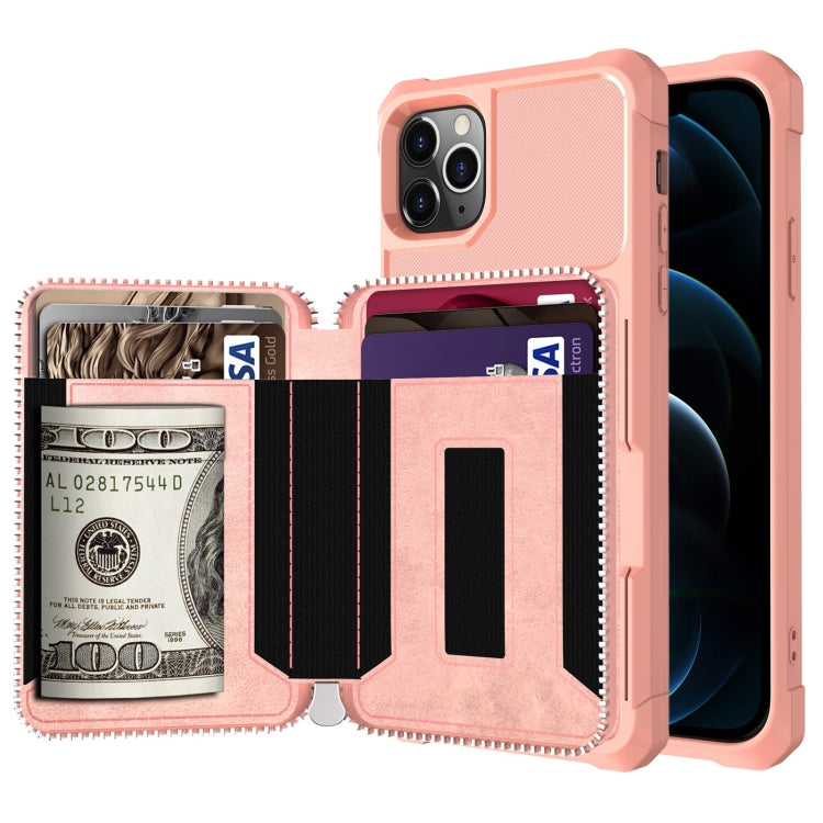 Zipper Wallet Card Bag PU Back Case, For iPhone 12 mini, For iPhone 12 / 12 Pro, For iPhone 12 Pro Max, For iPhone 11 Pro, For iPhone 11 Pro Max, For iPhone XR, For iPhone XS Max, For iPhone SE 2022 / SE 2020 / 7 / 8 / 6 / 6s���������������������������...
