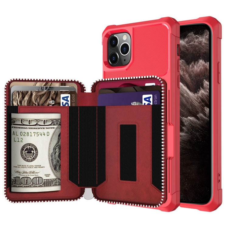 Zipper Wallet Card Bag PU Back Case, For iPhone 12 mini, For iPhone 12 / 12 Pro, For iPhone 12 Pro Max, For iPhone 11 Pro, For iPhone 11 Pro Max, For iPhone XR, For iPhone XS Max, For iPhone SE 2022 / SE 2020 / 7 / 8 / 6 / 6s���������������������������...