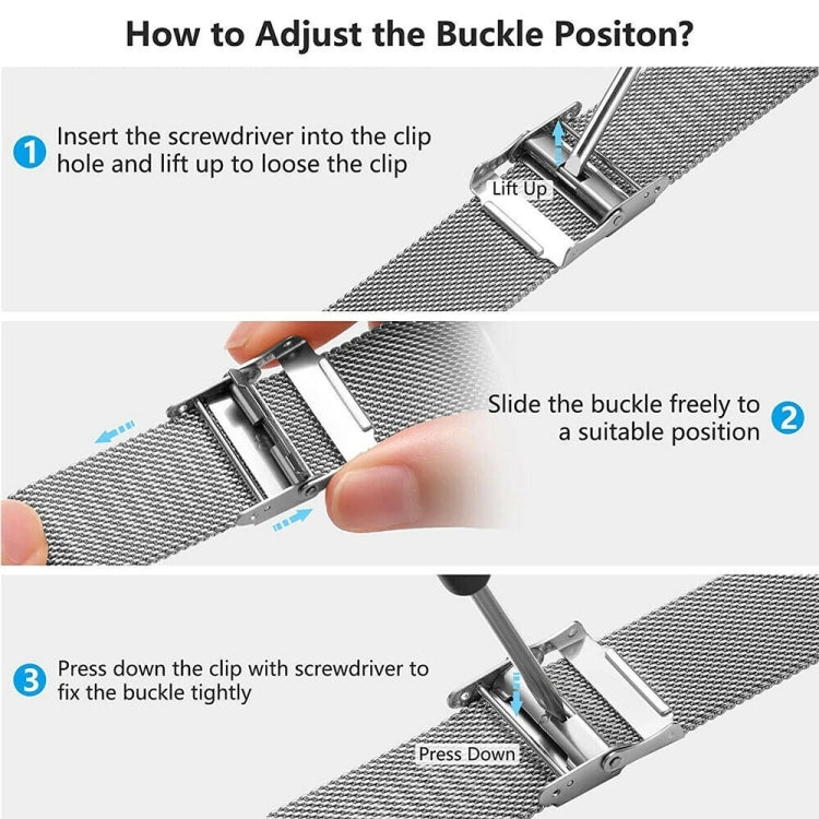 Stainless Steel Milan Buckle Watch Band