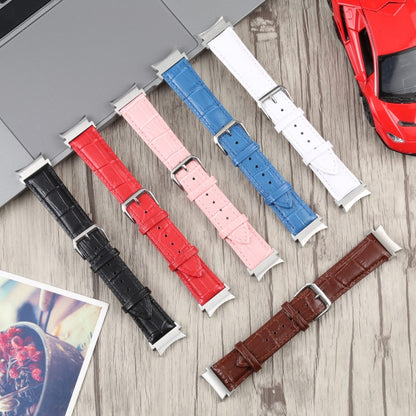 Slub Texture Leather Watch Band