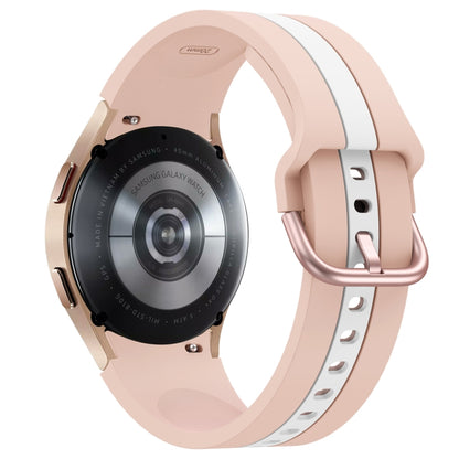 For Samsung Galaxy Watch4 40/44mm / Watch4 Classic 42/46mm Three Vertical Stripes Two-color Silicone Watch Band