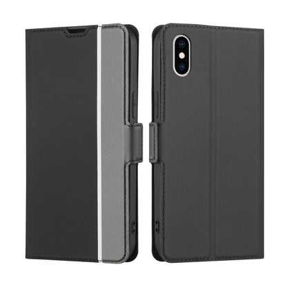 Twill Texture Side Button Leather Phone Case, For iPhone 12 / 12 Pro, For iPhone 12 Pro Max, For iPhone 11, For iPhone 11 Pro, For iPhone 11 Pro Max, For iPhone X / XS, For iPhone XR, For iPhone XS Max
