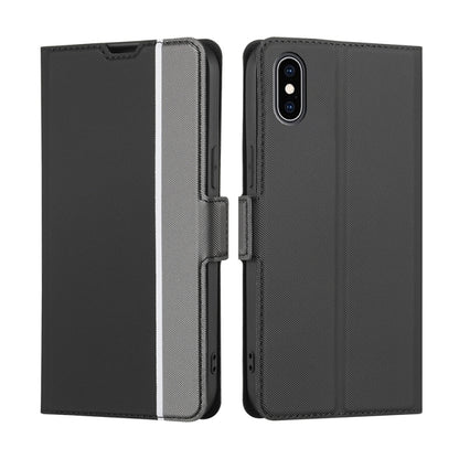 Twill Texture Side Button Leather Phone Case, For iPhone 12 / 12 Pro, For iPhone 12 Pro Max, For iPhone 11, For iPhone 11 Pro, For iPhone 11 Pro Max, For iPhone X / XS, For iPhone XR, For iPhone XS Max